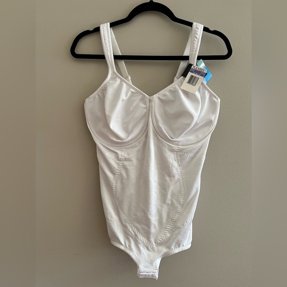 Flexees White Shapewear Bodysuit - Picture 1 of 5